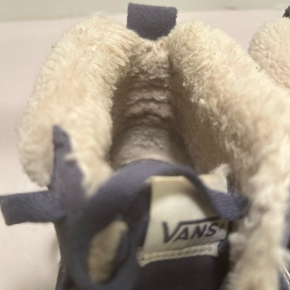 Vans Blue Suede Faux Fur Lined High Top Sneakers Size 9.5 - Picture 7 of 11